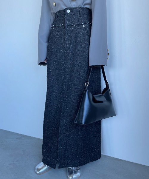 AIC.（エーアイシー）の「クラッシュデニムフリンジロングスカート（デニムスカート・レディース・ブラック/インディゴブルー・FREE）」の18枚目の写真