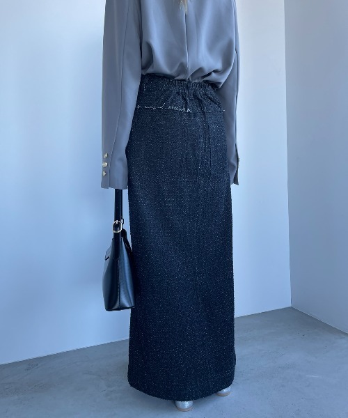 AIC.（エーアイシー）の「クラッシュデニムフリンジロングスカート（デニムスカート・レディース・ブラック/インディゴブルー・FREE）」の19枚目の写真