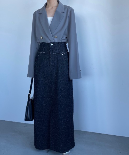 AIC.（エーアイシー）の「クラッシュデニムフリンジロングスカート（デニムスカート・レディース・ブラック/インディゴブルー・FREE）」の21枚目の写真