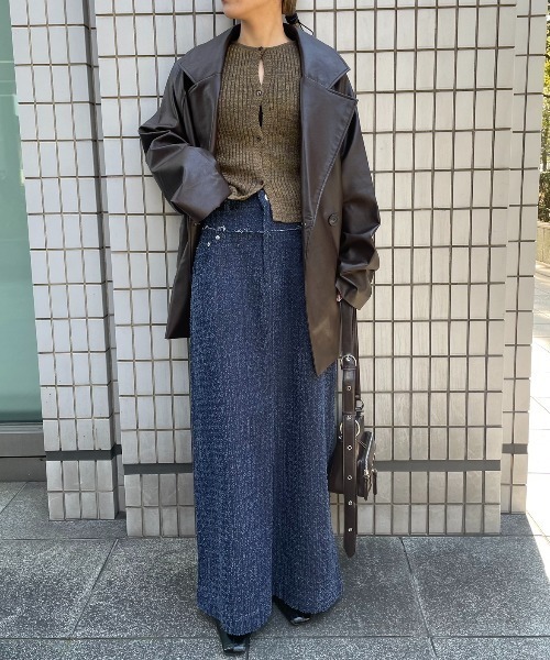 AIC.（エーアイシー）の「クラッシュデニムフリンジロングスカート（デニムスカート・レディース・ブラック/インディゴブルー・FREE）」の14枚目の写真