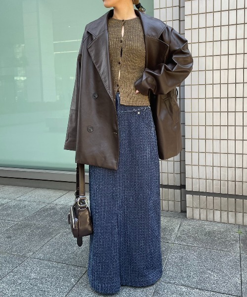 AIC.（エーアイシー）の「クラッシュデニムフリンジロングスカート（デニムスカート・レディース・ブラック/インディゴブルー・FREE）」の15枚目の写真