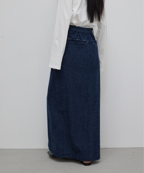 AIC.（エーアイシー）の「クラッシュデニムフリンジロングスカート（デニムスカート・レディース・ブラック/インディゴブルー・FREE）」の8枚目の写真