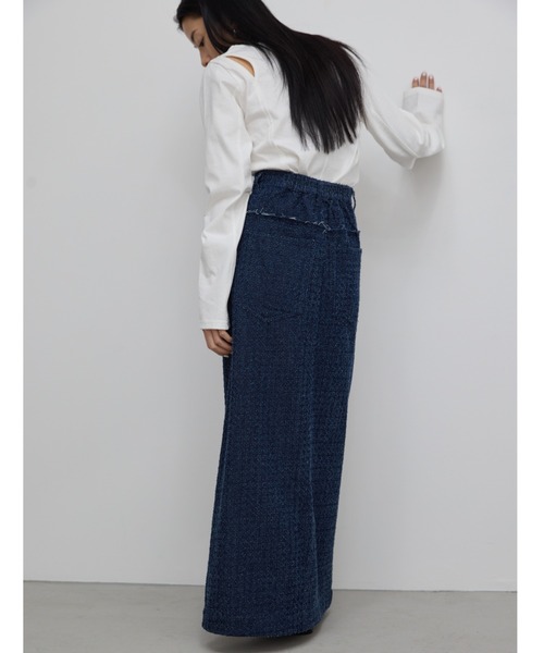 AIC.（エーアイシー）の「クラッシュデニムフリンジロングスカート（デニムスカート・レディース・ブラック/インディゴブルー・FREE）」の13枚目の写真