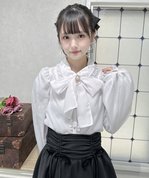 ジョーゼットホソパイピングブラウス|allureville OFFICIAL SITE