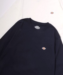 Dickies/ディッキーズ オーバーサイズ ミニロゴワッペン ワンポイント刺繍 ロングスリーブTシャツ/ロンT/無地T/レディース メンズ