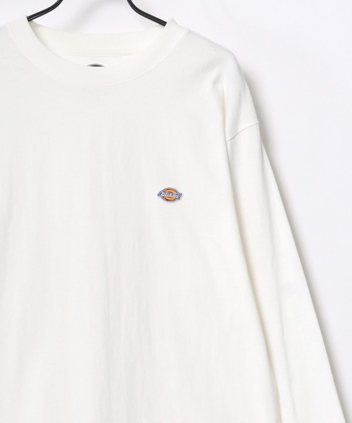 Dickies(ディッキーズ)の「Dickies/ディッキーズ オーバーサイズ ミニロゴワッペン ワンポイント刺繍 ロングスリーブTシャツ/ロンT/無地T/レディース メンズ(Tシャツ/カットソー・メンズ・ホワイト/ネイビー/ダークグリーン/ブラック・M/L/XL)」の7枚目の写真