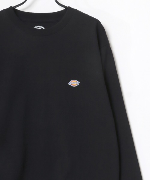 Dickies(ディッキーズ)の「Dickies/ディッキーズ オーバーサイズ ミニロゴワッペン ワンポイント刺繍 ロングスリーブTシャツ/ロンT/無地T/レディース メンズ(Tシャツ/カットソー・メンズ・ホワイト/ネイビー/ダークグリーン/ブラック・M/L/XL)」の6枚目の写真
