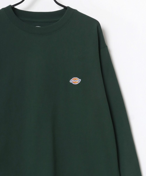 Dickies(ディッキーズ)の「Dickies/ディッキーズ オーバーサイズ ミニロゴワッペン ワンポイント刺繍 ロングスリーブTシャツ/ロンT/無地T/レディース メンズ(Tシャツ/カットソー・メンズ・ホワイト/ネイビー/ダークグリーン/ブラック・M/L/XL)」の5枚目の写真