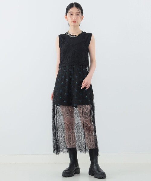 CAROLINA GLASER(カロリナ グレイサー)の「レースキャミソール ワンピース(ワンピース・レディース・ホワイト系その他5/ピンク/ブラック・ONE SIZE)」の16枚目の写真