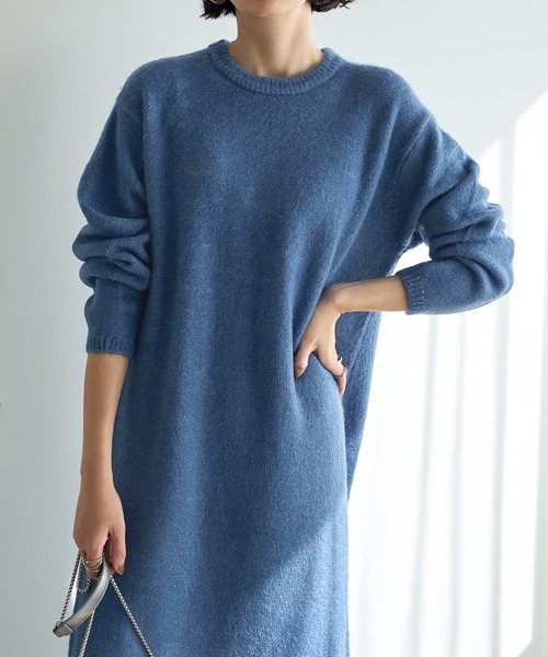 ワンピース : そのまま着ても、重ねて着ても : simple style d… ヤク風クルーネックワンピースB（ワンピース）｜STYLE DELI（スタイル