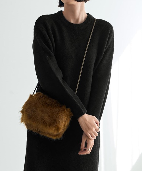 STYLE DELI（スタイルデリ）の「ヤク風クルーネックワンピースB（ワンピース・レディース・ブルー/グレー/ブラック/ベージュ・SMALL/MEDIUM）」の17枚目の写真