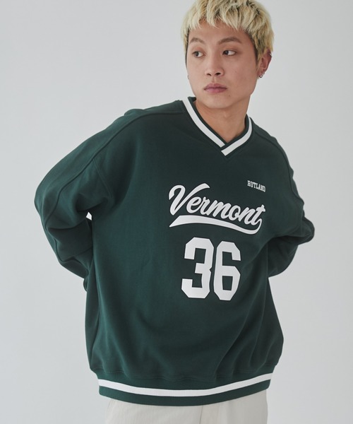 WEGO（ウィゴー）の「WEGO/ナンバリングプルオーバー（スウェット・メンズ・ネイビー/オフホワイト/ダークグリーン・MEDIUM/LARGE）」の2枚目の写真