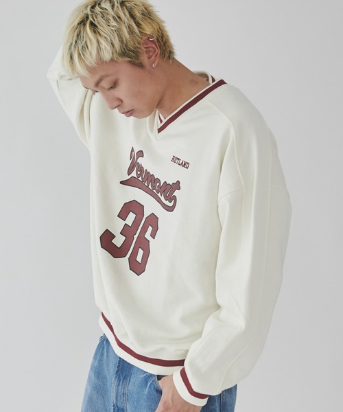 WEGO（ウィゴー）の「WEGO/ナンバリングプルオーバー（スウェット・メンズ・ネイビー/オフホワイト/ダークグリーン・MEDIUM/LARGE）」の16枚目の写真