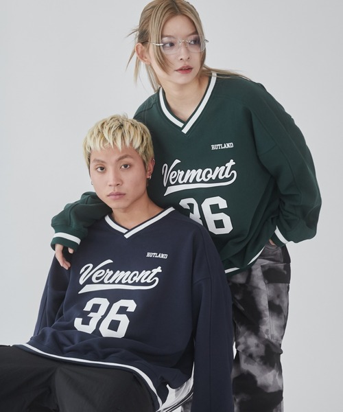 WEGO（ウィゴー）の「WEGO/ナンバリングプルオーバー（スウェット・メンズ・ネイビー/オフホワイト/ダークグリーン・MEDIUM/LARGE）」の5枚目の写真