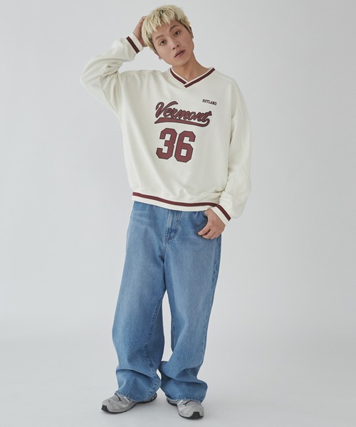 WEGO（ウィゴー）の「WEGO/ナンバリングプルオーバー（スウェット・メンズ・ネイビー/オフホワイト/ダークグリーン・MEDIUM/LARGE）」の10枚目の写真