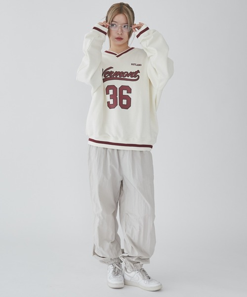 WEGO（ウィゴー）の「WEGO/ナンバリングプルオーバー（スウェット・メンズ・ネイビー/オフホワイト/ダークグリーン・MEDIUM/LARGE）」の11枚目の写真