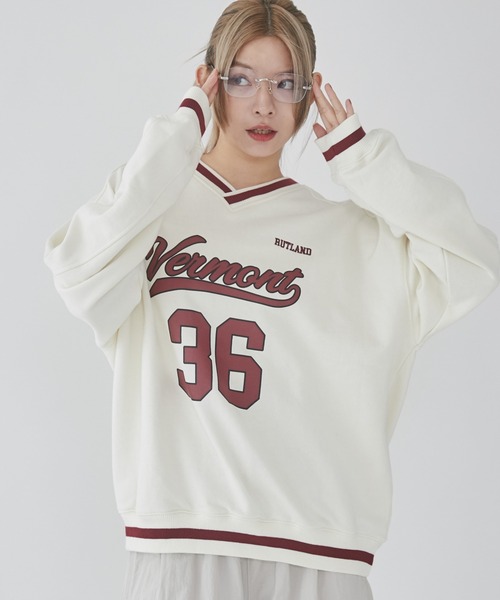 WEGO（ウィゴー）の「WEGO/ナンバリングプルオーバー（スウェット・メンズ・ネイビー/オフホワイト/ダークグリーン・MEDIUM/LARGE）」の20枚目の写真