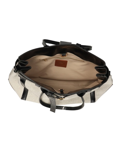 CHRISTIAN VILLA（クリスチャンヴィラ）の「【CHRISTIAN VILLA】レザーハンドルキャンバストート(Q56339)（トートバッグ・レディース・ブラック系その他・ALL）」の9枚目の写真