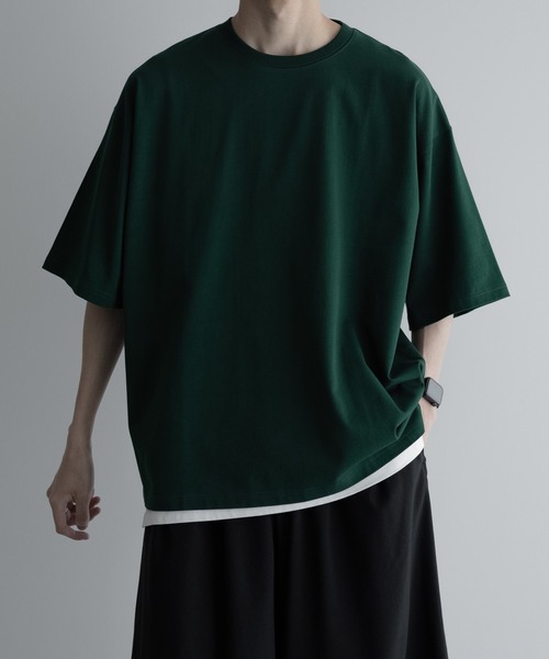 Tシャツ 黒 ブラックloose basic Tee / ルーズベーシックT loose basic over design Tee ⁄ ルーズベーシックオーバー刺繍Tシャツ