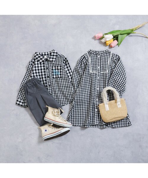 apres les cours（アプレレクール）の「【リンク/ジュニア対応】ヒロインワンピース（ワンピース・キッズ・その他3/ストライプ/チェック・90/100/110/120/80/130/140）」の9枚目の写真