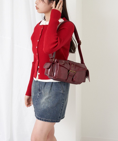 RAY CASSIN（レイカズン）の「配色レイヤードボタンカーディガン（ニット/セーター・レディース・グレー系その他2/ホワイト系その他2/レッド系その他2/ネイビー/ホワイト系その他3・FREE）」の8枚目の写真