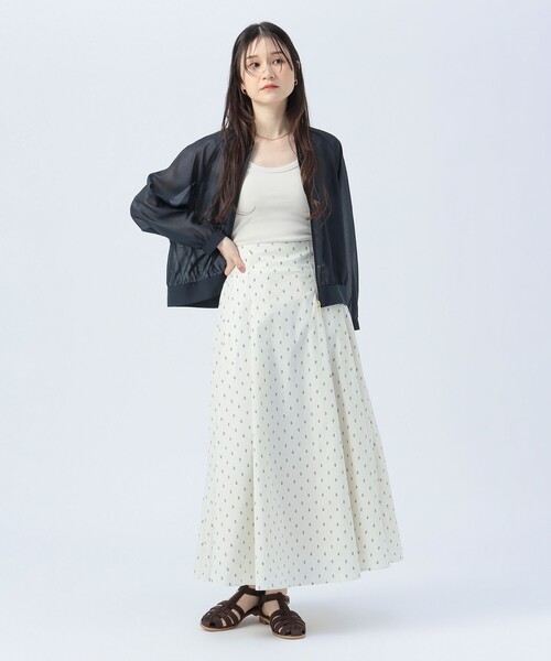BEAMS HEART（ビームスハート）の「プロバンス タック スカート（スカート・レディース・カーキ/オフホワイト/ネイビー・FREE）」の21枚目の写真