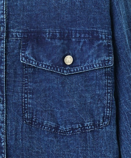 ROSE BUD（ローズバッド）の「【WEB・一部店舗限定】DENIM LIKE L/S SHIRT（シャツ/ブラウス・レディース・ネイビー/ブルー・ONE SIZE）」の7枚目の写真
