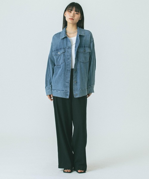 ROSE BUD（ローズバッド）の「【WEB・一部店舗限定】DENIM LIKE L/S SHIRT（シャツ/ブラウス・レディース・ネイビー/ブルー・ONE SIZE）」の11枚目の写真