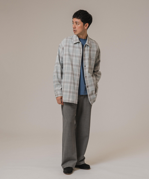NEATHOUSE ビスポークシアサッカーパンツ ストレッチコットン シアサッカー プレーンフロントパンツ Slim