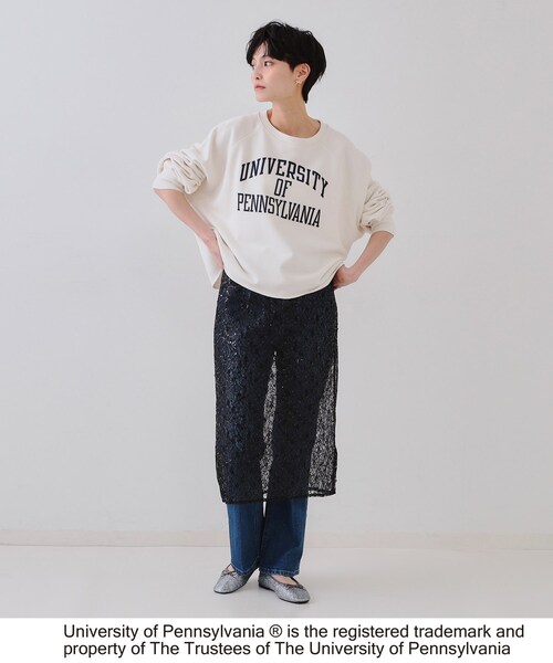 OPAQUE.CLIP（オペークドットクリップ）の「カレッジロゴ スウェットプルオーバー（スウェット・レディース・ホワイト/イエロー系その他/グレー・99）」の5枚目の写真