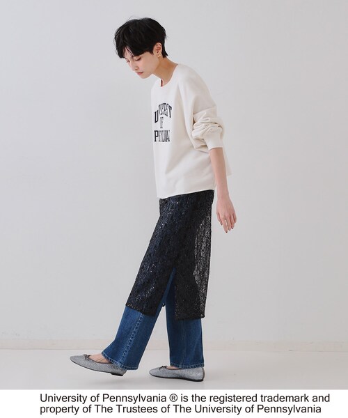 OPAQUE.CLIP（オペークドットクリップ）の「カレッジロゴ スウェットプルオーバー（スウェット・レディース・ホワイト/イエロー系その他/グレー・99）」の6枚目の写真