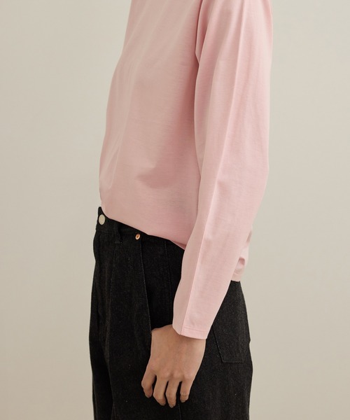 ROPE'（ロペ）の「【洗える】コットンプレーティング天竺カーブスリーブカットソー（Tシャツ/カットソー・レディース・ピンク/ホワイト・FREE）」の8枚目の写真