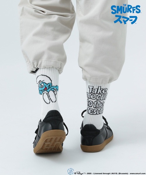 BAYFLOW（ベイフロー）の「【THE SMURFS/スマーフ】スマーフロゴソックス（ソックス/靴下・メンズ・ホワイト/ブラック・FREE）」の4枚目の写真
