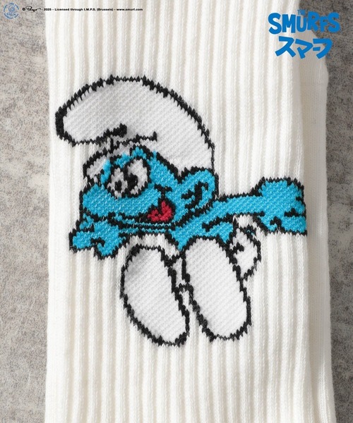 BAYFLOW（ベイフロー）の「【THE SMURFS/スマーフ】スマーフロゴソックス（ソックス/靴下・メンズ・ホワイト/ブラック・FREE）」の7枚目の写真