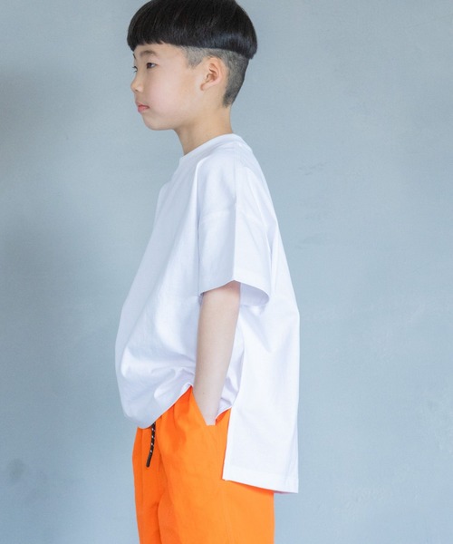 LOWRYS FARM（ローリーズファーム）の「ＵＳＡチュニックＴ　 290075（Tシャツ/カットソー・キッズ・ブラック/パープル/グリーン/オフホワイト/オレンジ/ベージュ/ブルー/ピンク・150cm/110cm/140cm/130cm/120cm）」の2枚目の写真