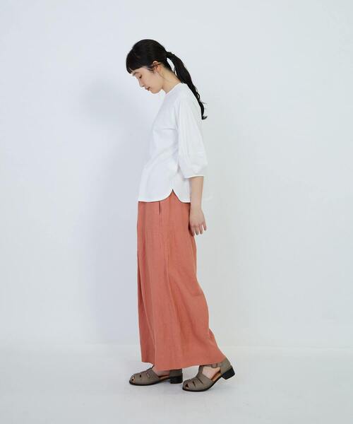 LOISIR（ロワズィール）の「コットン天竺ボトルスリーブプルオーバー（Tシャツ/カットソー・レディース・ピンク/オフホワイト/チャコールグレー・FREE）」の6枚目の写真