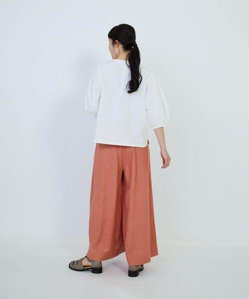 LOISIR（ロワズィール）の「コットン天竺ボトルスリーブプルオーバー（Tシャツ/カットソー・レディース・ピンク/オフホワイト/チャコールグレー・FREE）」の7枚目の写真