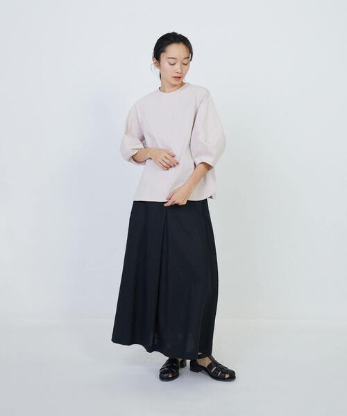 LOISIR（ロワズィール）の「コットン天竺ボトルスリーブプルオーバー（Tシャツ/カットソー・レディース・ピンク/オフホワイト/チャコールグレー・FREE）」の13枚目の写真