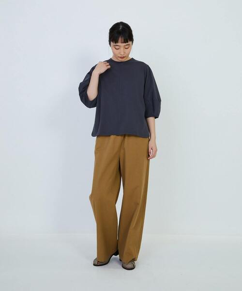 LOISIR（ロワズィール）の「コットン天竺ボトルスリーブプルオーバー（Tシャツ/カットソー・レディース・ピンク/オフホワイト/チャコールグレー・FREE）」の20枚目の写真