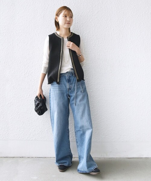 BINDU（ビンドゥー）の「【SHIPS別注】BINDU:ブレード テープ ベスト（ベスト・レディース・ブラック/ナチュラル・ONE SIZE）」の20枚目の写真