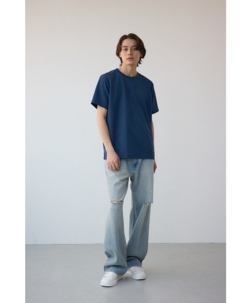 AZUL by moussy(アズールバイマウジー)の「ベーシックポンチ半袖Tシャツ(Tシャツ/カットソー・メンズ・ホワイト/ネイビー/ブラック/グレー・MEDIUM/LARGE)」の6枚目の写真