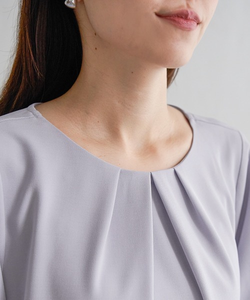 ikka(イッカ)の「ドライタッチ袖リボンブラウス(シャツ/ブラウス・レディース・オフホワイト/ライラック/ネイビー・M/L/S)」の21枚目の写真