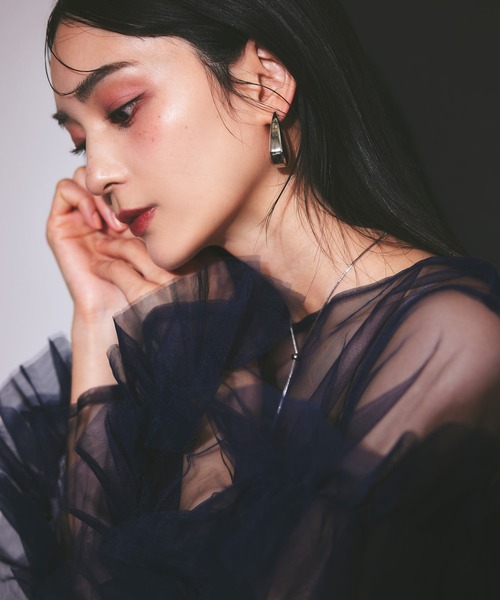 darial（ダリアル）の「【darial】frill tule tops フリルチュール 単品 トップス お呼ばれ 結婚式 二次会 成人式 同窓会 セレモニードレス パーティドレス オケージョンドレス（ドレス・レディース・ネイビー/アイボリー/ブラック/グリーン/ベージュ/ピンク・フリー）」の5枚目の写真