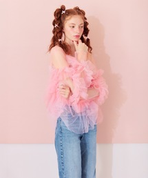 darial | 【darial】frill tule tops フリルチュール 単品 トップス お呼ばれ 結婚式 二次会 成人式 同窓会 セレモニードレス パーティドレス オケージョンドレス(ドレス)