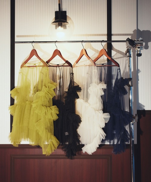 darial】frill tule tops フリルチュール 単品 トップス