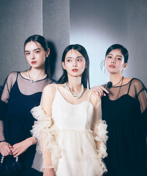 darial（ダリアル）の「【darial】frill tule tops フリルチュール 単品 トップス お呼ばれ 結婚式 二次会 成人式 同窓会 セレモニードレス パーティドレス オケージョンドレス（ドレス・レディース・ネイビー/アイボリー/ブラック/グリーン/ベージュ/ピンク・フリー）」の21枚目の写真