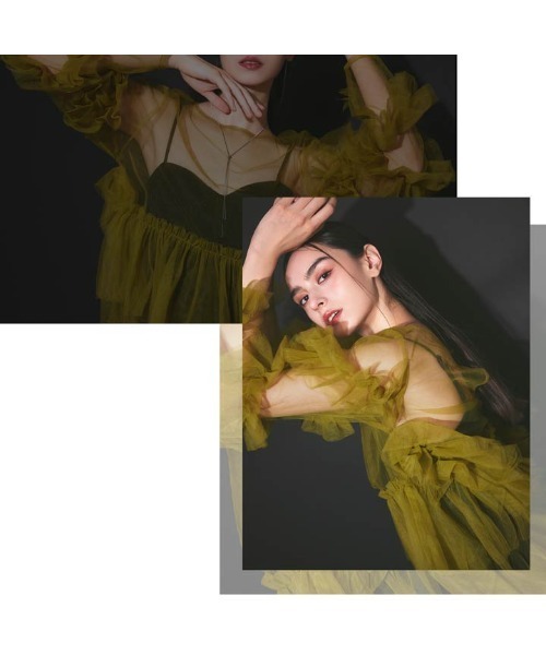 darial(ダリアル)の「【darial】frill tule tops フリルチュール 単品 トップス お呼ばれ 結婚式 二次会 成人式 同窓会 セレモニードレス パーティドレス オケージョンドレス(ドレス・レディース・ネイビー/アイボリー/ブラック/グリーン/ベージュ/ピンク・フリー)」の21枚目の写真