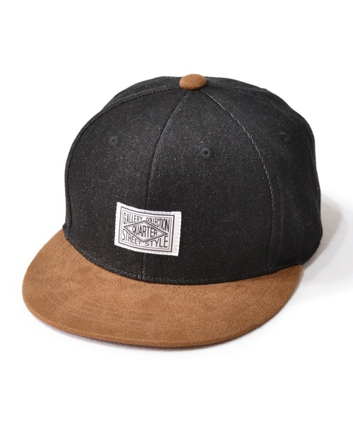ANCHOR（アンカー）の「QUARTER GALLERY デニム＆スウェードフラットキャップ / BB（キャップ・メンズ・ブラック/ネイビー・FREE）」の2枚目の写真