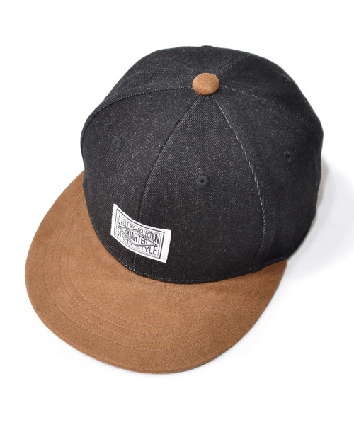 ANCHOR（アンカー）の「QUARTER GALLERY デニム＆スウェードフラットキャップ / BB（キャップ・メンズ・ブラック/ネイビー・FREE）」の3枚目の写真