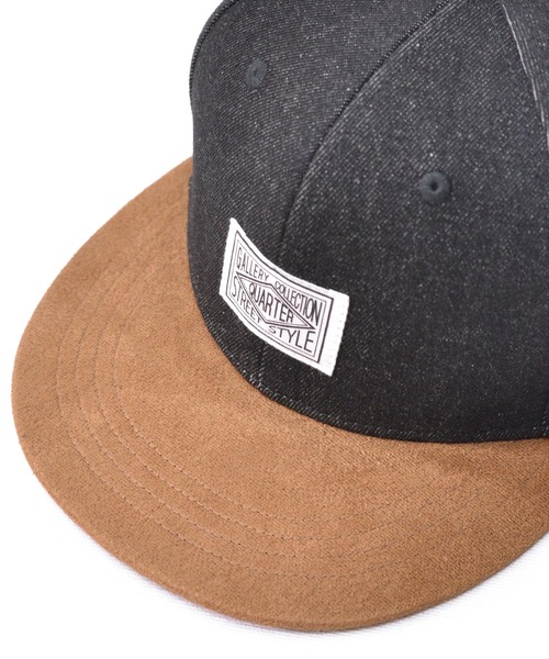 ANCHOR（アンカー）の「QUARTER GALLERY デニム＆スウェードフラットキャップ / BB（キャップ・メンズ・ブラック/ネイビー・FREE）」の8枚目の写真